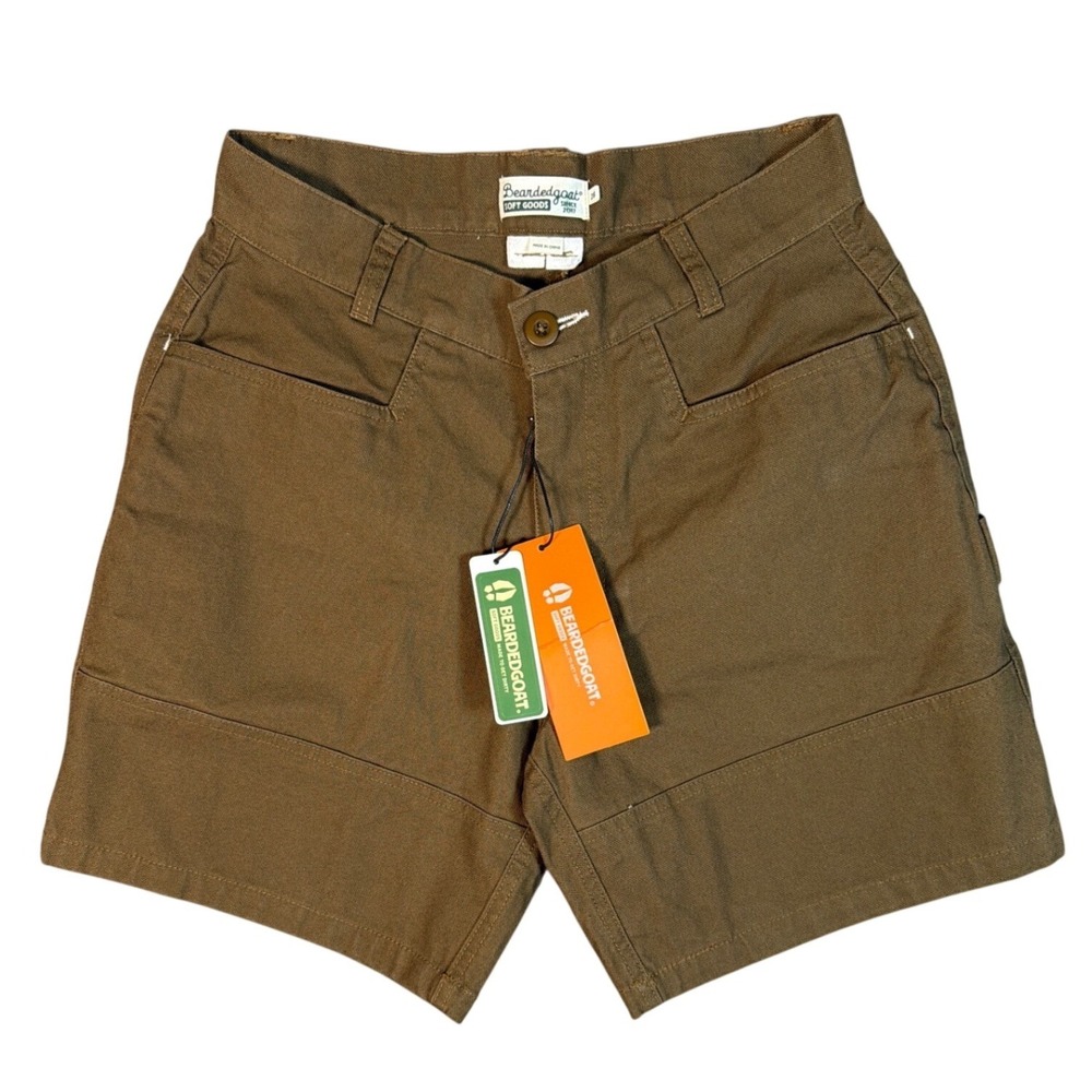 Bearded Goat Foundry Shorts Brown Utility Workwear Gorpcore BGSS24-113 Sz 28 NEW